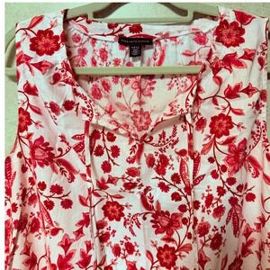 Saks Fifth Avenue Large Womens Floral Print Casual Summer Boho Sleeveless‎ Dress